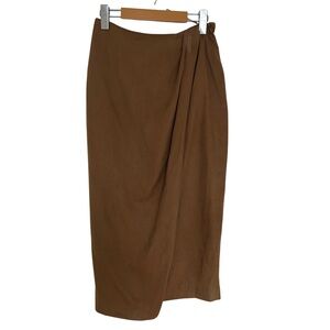 Chic Ports International Brown Pencil Wrap Skirt for Women